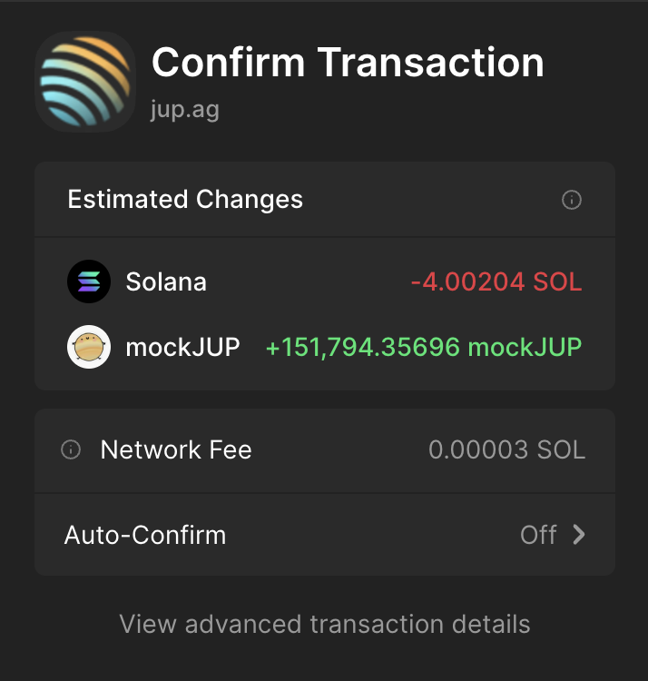 Example of a transaction simulation working